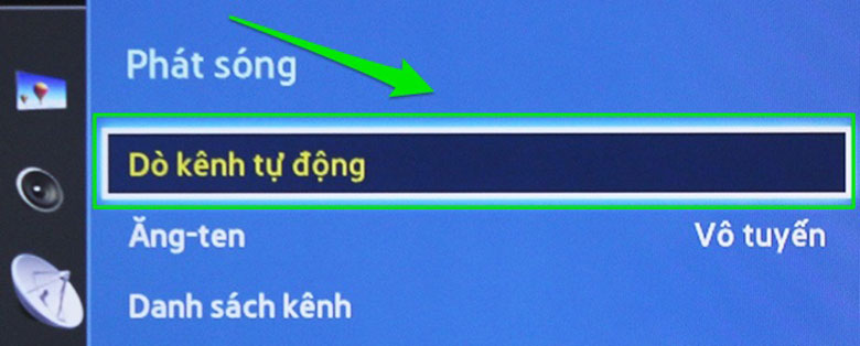 Dò lại kênh bằng tay 